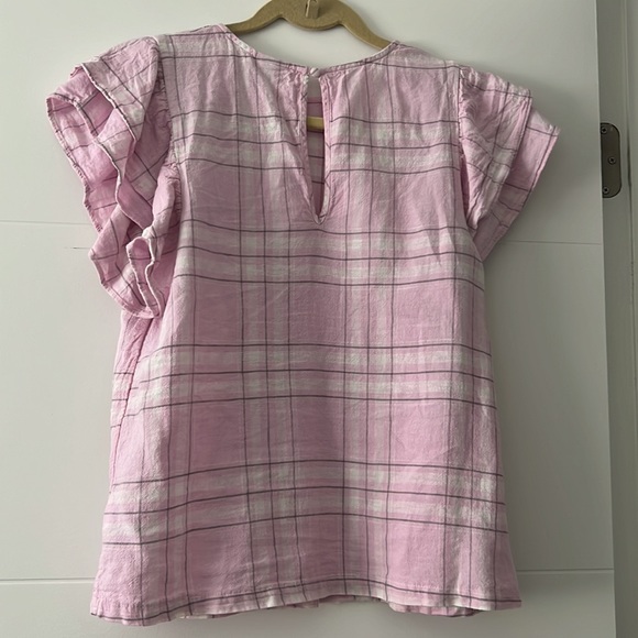 Pink plaid ruffle sleeves - Picture 3 of 4